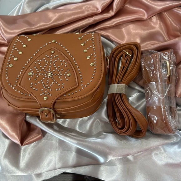 Western Studded Camel Fanny Pack โ Boho Belt Bag - Picture 7 of 11